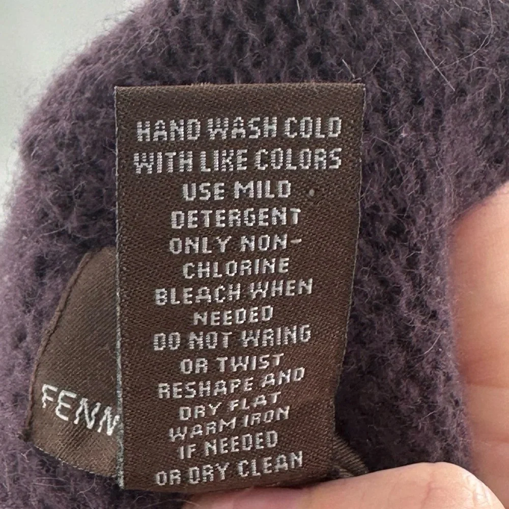 Fenn Wright Manson cardigan sweater M 70% lambswool 20% angora purple lagenlook